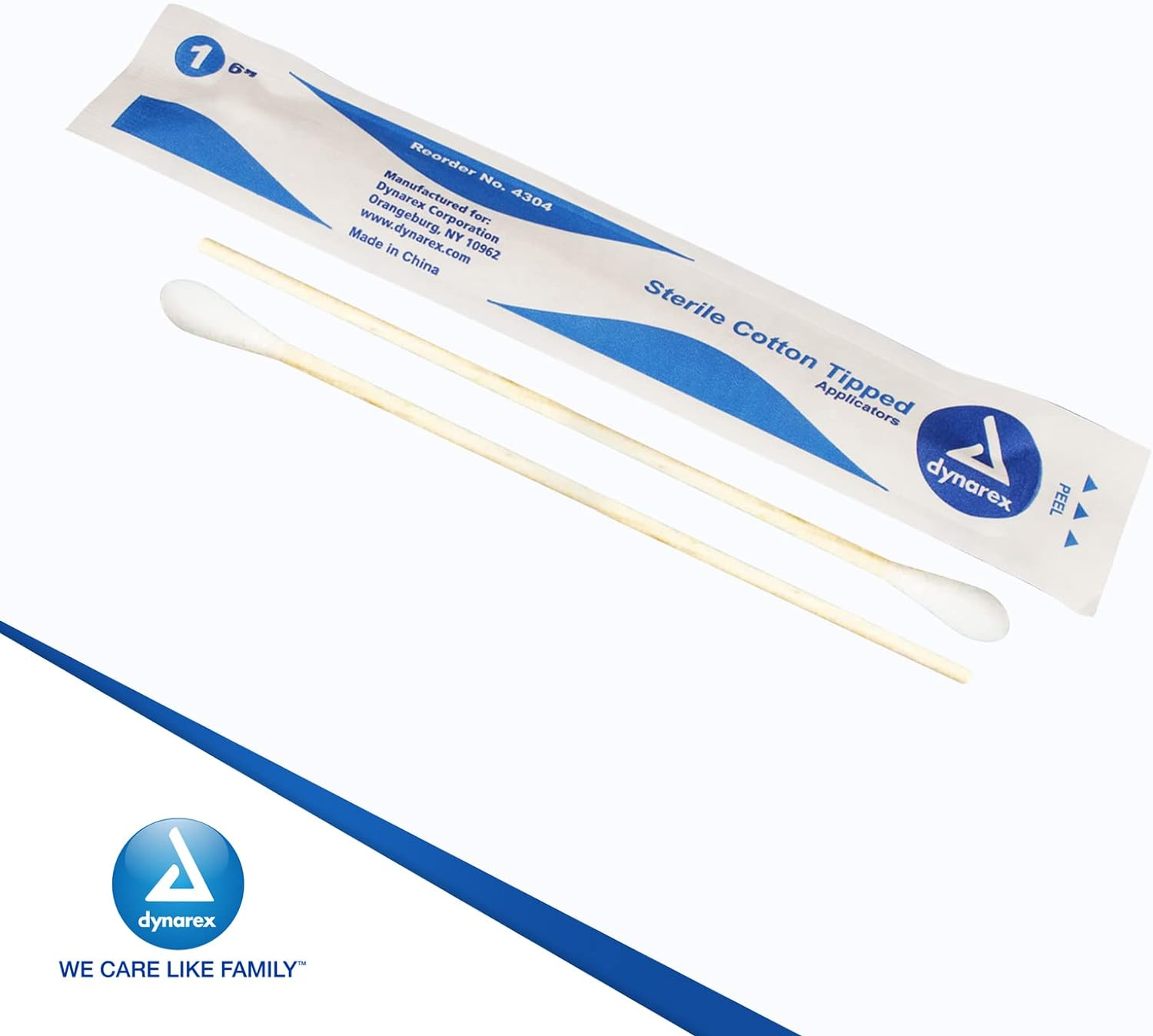 6" Cotton Tipped Applicators, Sterile, 1S, Box of 100