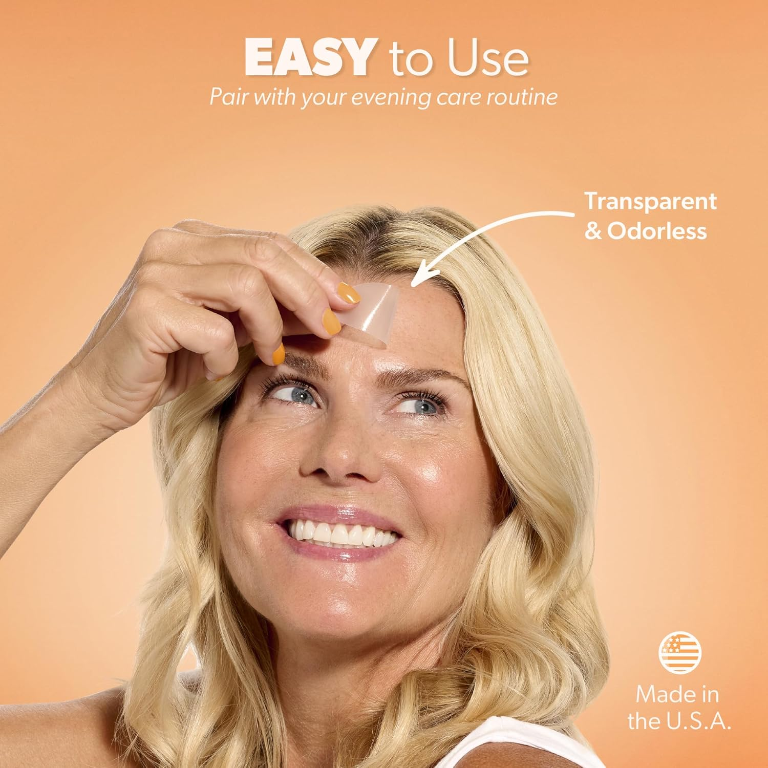 Smoothies Long Forehead Wrinkle Patches for Face Overnight - Facial Patches for Forehead, 48 Facial Adhesives per Box - Face Tape, Made in the USA image number 5