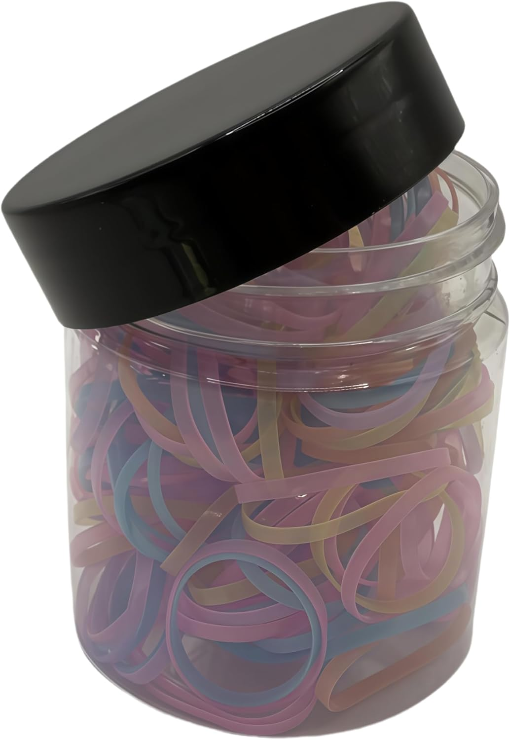 High Elastic Hair Band(Large 2Cm) Multi-Colour Rubber Bands in Storage Jar/Bottle Girls Beauty Kids (Jelly/Thick, Large/200Pcs) image number 4