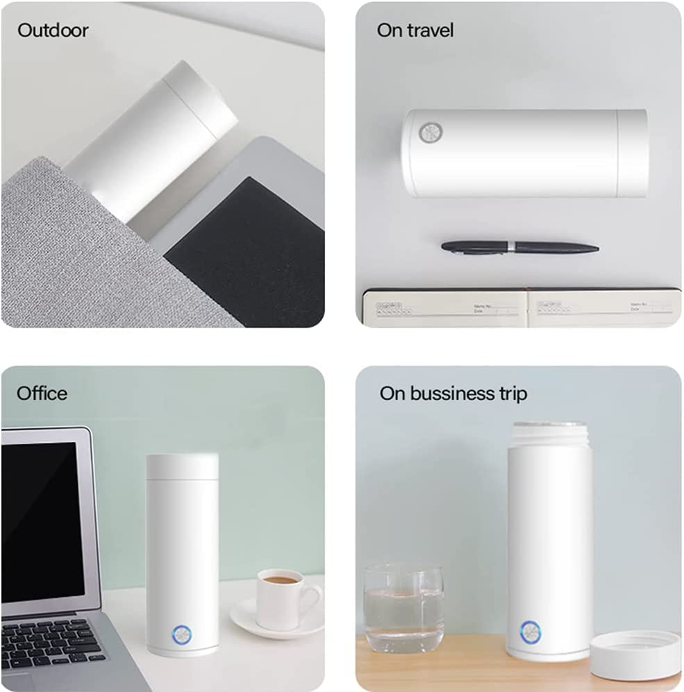 Insulated Travel Electric Kettle, Hot Traveling Mini Water Boiling Kettle, Portable Double-Wall Vacuum Thermos Water Bottle,Suitable for Coffee, Tea and Beverage image number 1