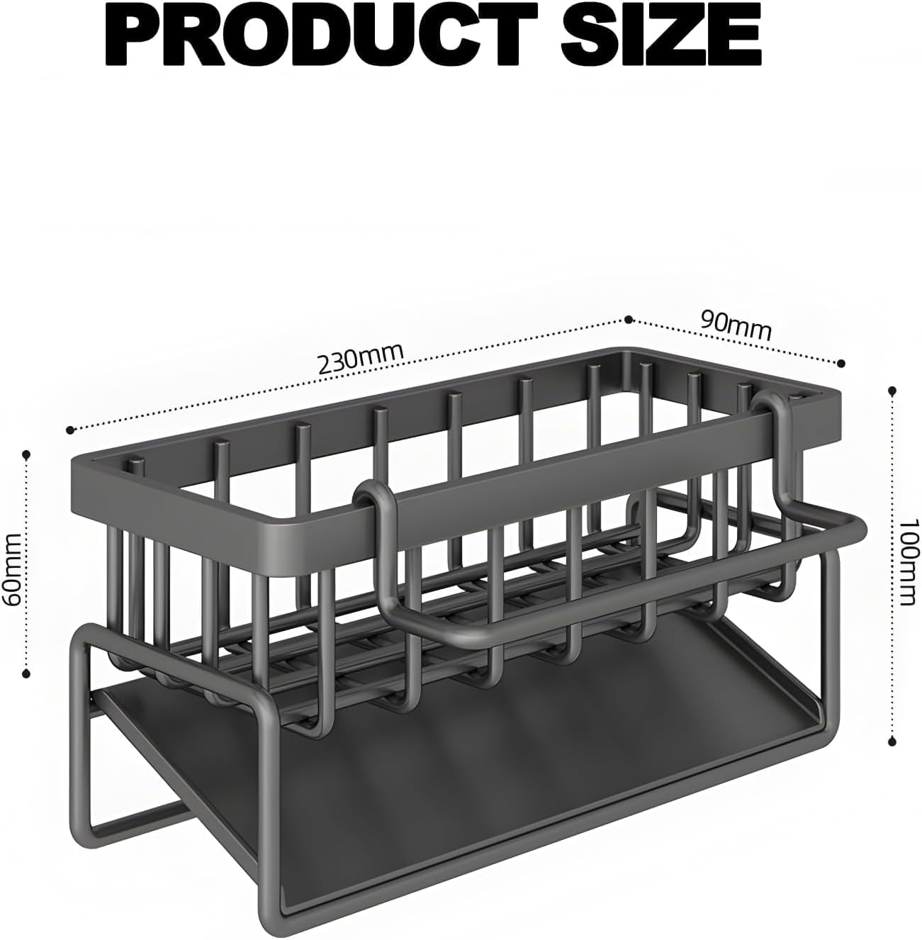 2 Tier Dish Drying Rack for Kitchen Counter, Dish Racks with Drainboard Set, Rustproof Dish Drainer with Cutlery Utensil Rack & Holders,For Kitchen Storage and Organisation (Gray)