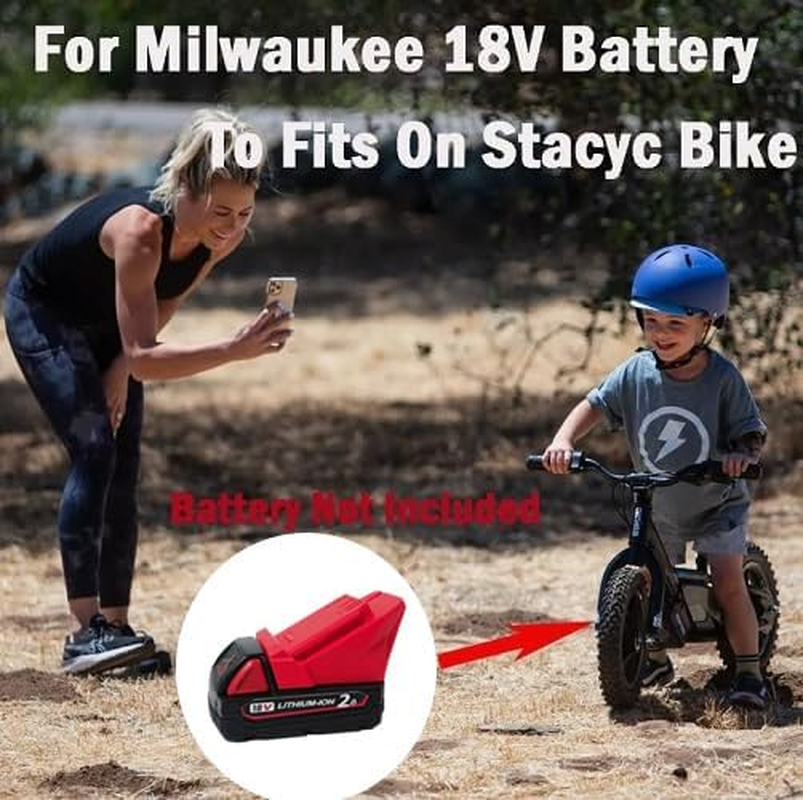 For Milwaukee M18 to STACYC Battery Adapter &ndash; Run 12"/16" Electric Kids Bikes with M18 Power Tool Battery image number 5