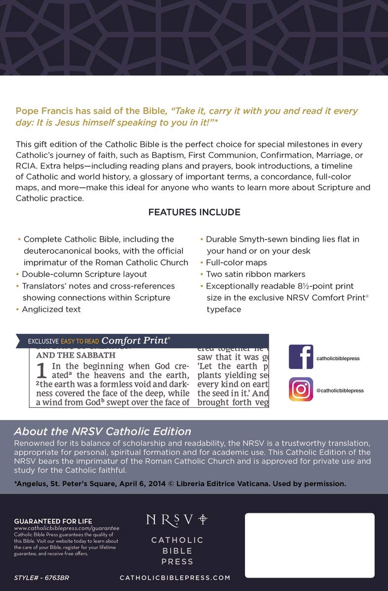 NRSV Catholic Bible Gift Edition [Brown]: Holy Bible image number 1