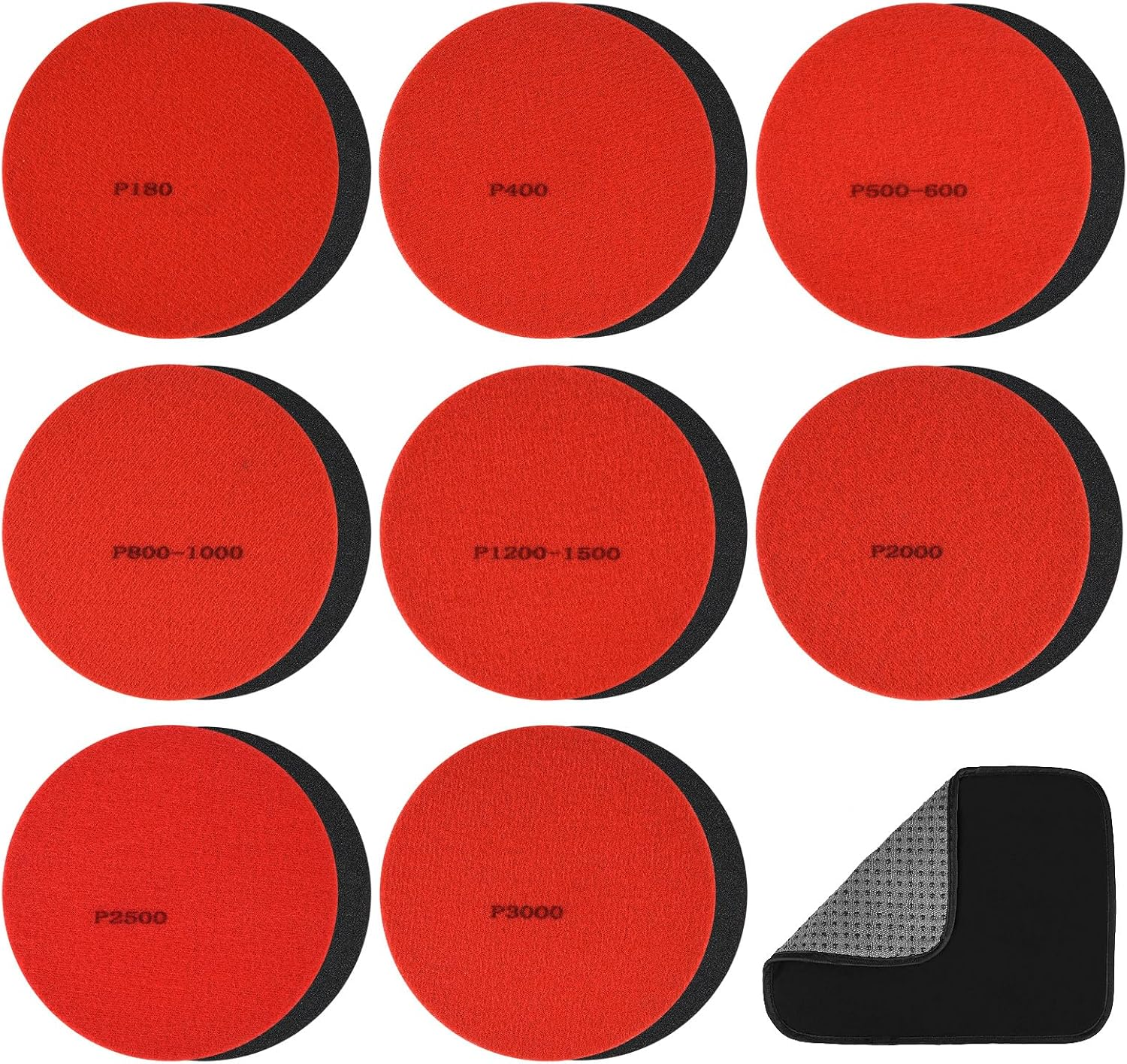 17PCS Bowling Ball Sanding Pads with 10"X8" Bowling Towels, Bowling Accessories Kit Include P180,P400,P500-P600,P800-P1000,P1200-P1500,P2000,P2500,P3000 Bowling Ball Grit Cleaning Pads(16+1) image number 3