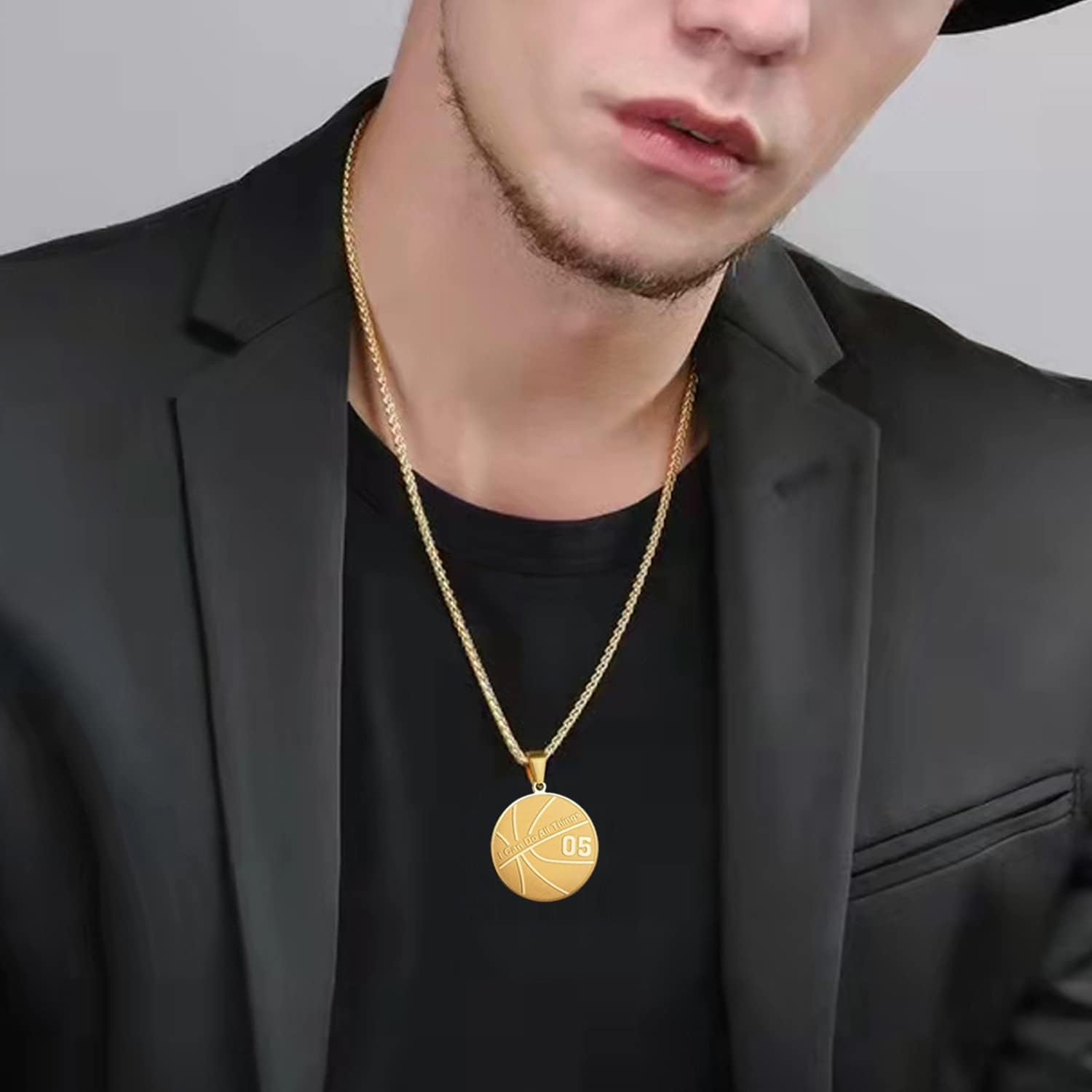 XOYOYZU Basketball Number Necklace for Boys Gold Stainless Steel I Can Do All Things Pendant Sport Jewelry Basketball Gifts for Men 50 image number 6