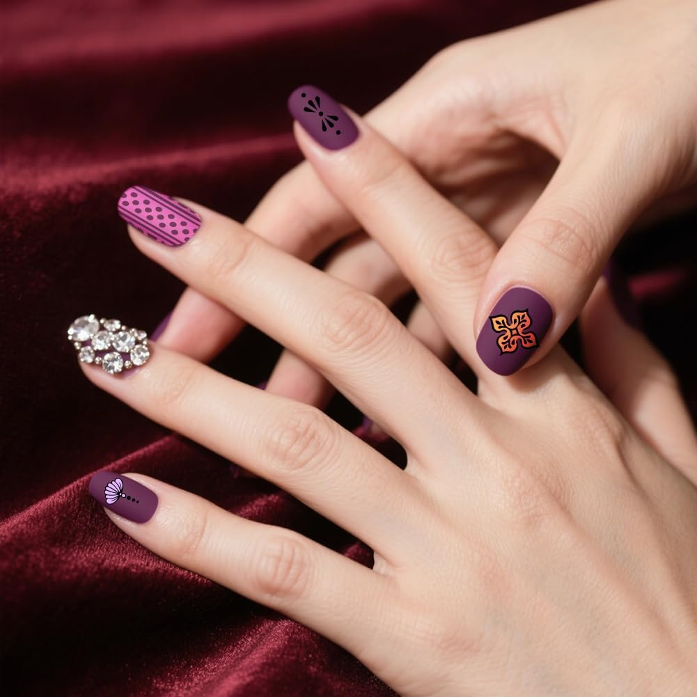 PH Pandahall 3 Pieces Vintage Decoration Pattern Nail Stamping Plate Vintage Picture Frame Flower Print Art Template Stainless Steel Nail Picture Plate Set for Women DIY Print Decoration 12 X 6 Cm image number 2