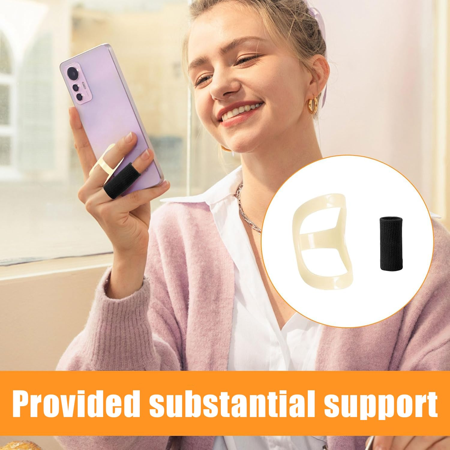 10Pcs Trigger Finger Splint, Thumb Splint, Thumb Brace, 5Pcs Oval Finger Splint and 5Pcs Sleeves, Finger Kit for Trigger/Mallet/Arthritis, Suitable for All Finger (Size 5/6/7/8/9) image number 5