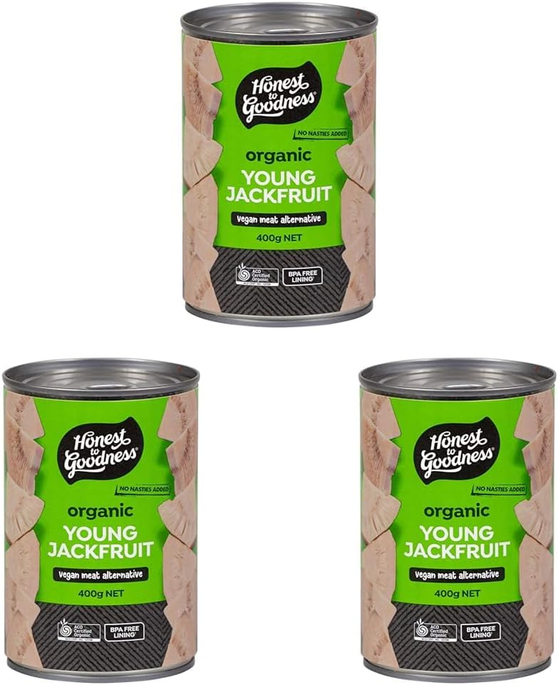 Honest to Goodness Organic Young Jackfruit, 410 G - Ethically Sourced and Sustainably Grown. Vegan, Soy and Wheat Free Meat Alternative! Texture Similar to Pulled Meat.