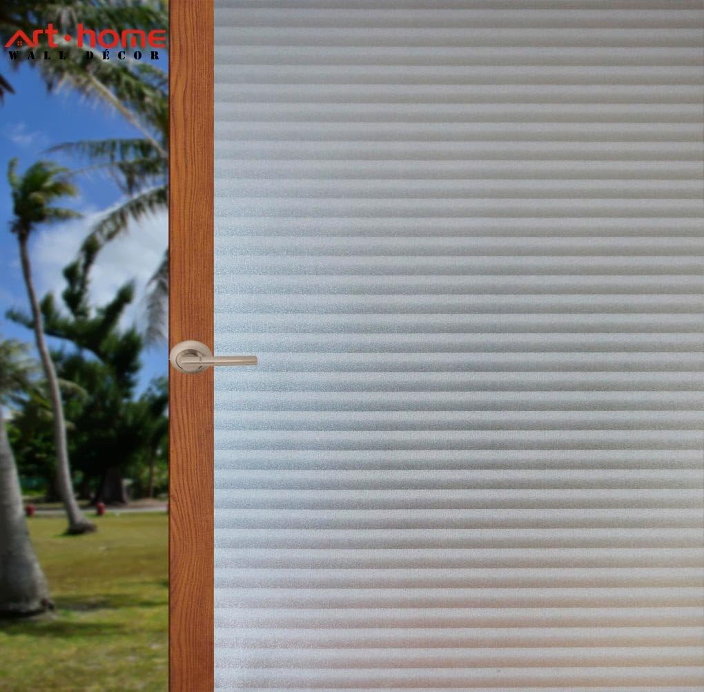 Arthome Window Film Privacy Film 45X254Cm Louver Frosted Decorative No Glue Self Static Cling anti UV Removable for Home Living Room Bedroom Bathroom Kitchen Office image number 2