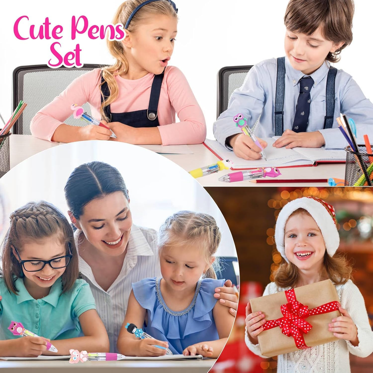 15-Pack Mini Multicolor Pens in One 4-In-1 Cute Pens Bulk for Kids, Ballpoint Pen for Birthdays and Children'S Parties, Fun Gifts Assorted Ink Kawaii Pen image number 5