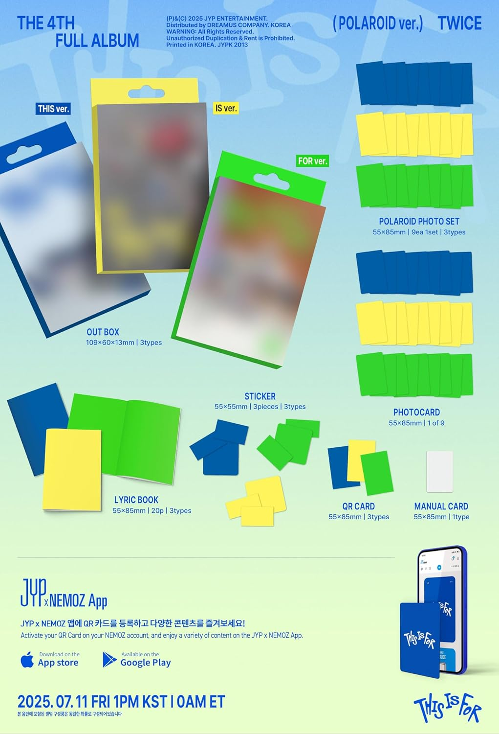 TWICE THIS IS for 4Th Album POLAROID Version with Tracking Sealed (Random Version)