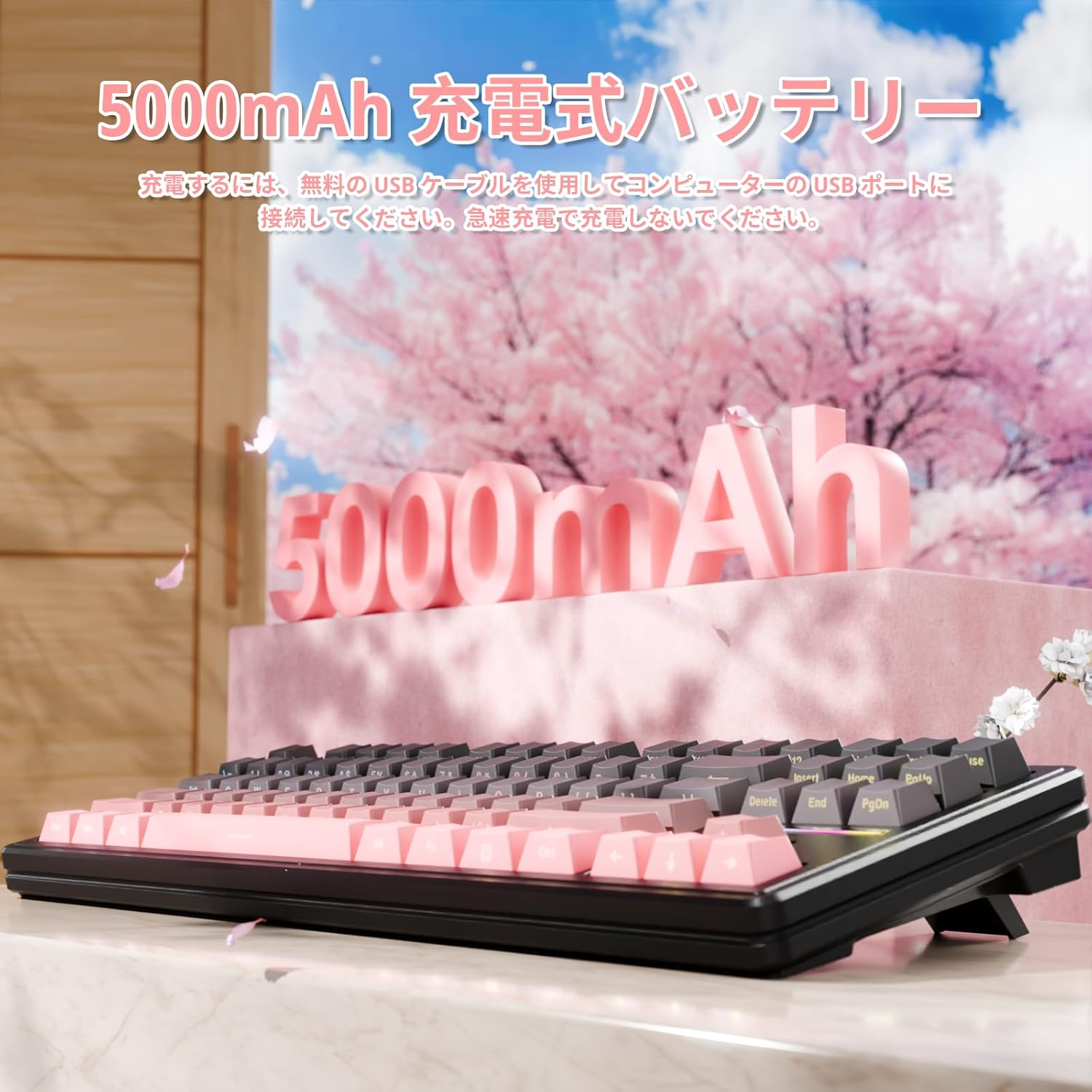 ATTACK SHARK M87PRO Compact 3-Mode Mechanical Keyboard Bluetooth/Wireless/Wired 2.4Ghz Type-C 87 Keys 80% Layout RGB Light Hot Swap Gasket Structure Gaming Keyboard for Win/Mac-Blackberry image number 1