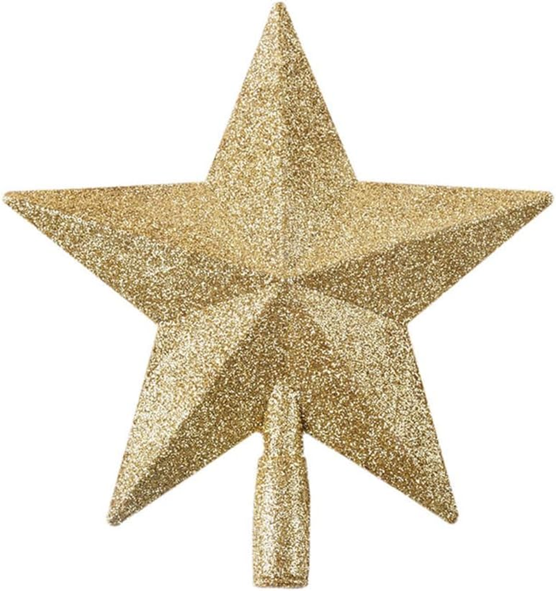 15CM Tree Top Star Christmas Decorations Glitter Tree Top Star Christmas Tree Topper Small Christmas Tree Decoration Treetop for Holiday Ornament, Pink