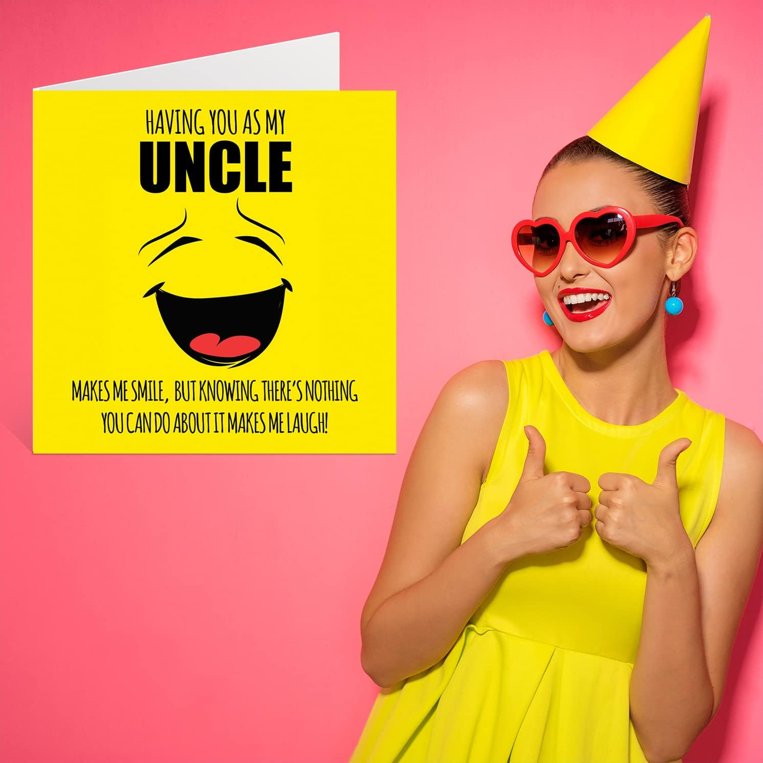 Funny Birthday Cards for Uncle - Make Me Smile - Joke Happy Birthday Card for Uncle from Niece Nephew, Uncle Banter Birthday Gifts, 145Mm X 145Mm Birthday Greeting Cards for Uncle - Cousin image number 7