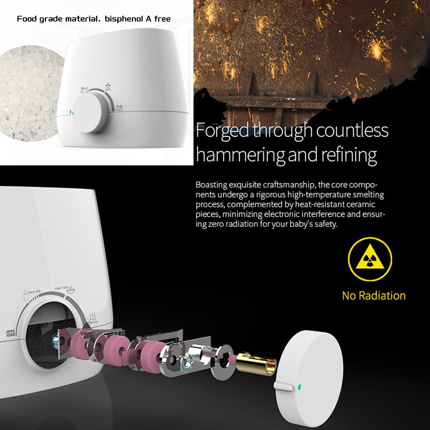 HACFUN 3 in 1 Baby Bottle Warmer & Sterilizer &ndash; Portable Double Bottle Warmer for Baby Milk, Food & Formula, Fast Heating, Bpa-Free, Precise Temperature Control, 24H Keep Warm, Safe & Efficient (White) image number 4