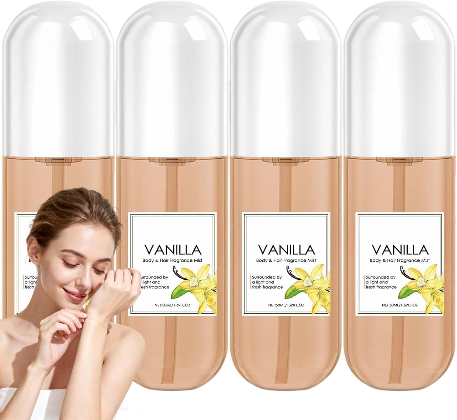 Vanilla Body Spray for Women, Long-Lasting Hair & Body Fragrance Mist with Light Scent, Hydrating Vanilla Skin Perfume, Multi-Use Hair for Women Fragrance Spray, Portable Perfume. (1PCS)