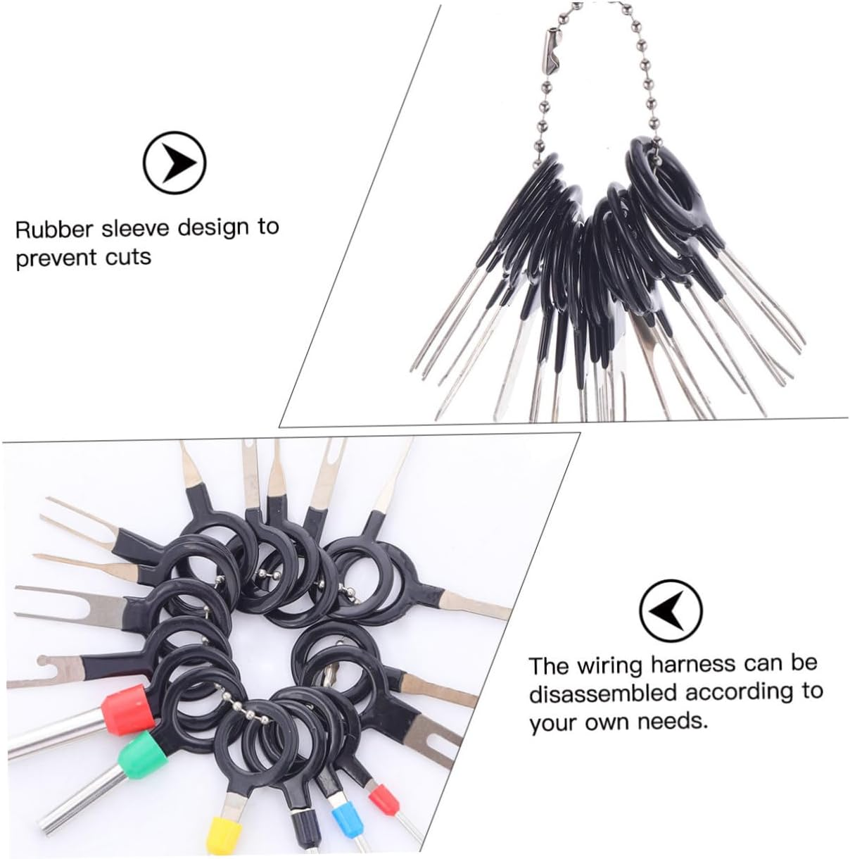 HAPINARY Automotive Terminal Tool Kit Wire Harness Pin Extractor Plastic Handle Steel Spring Plate Easy Terminal Removal image number 2