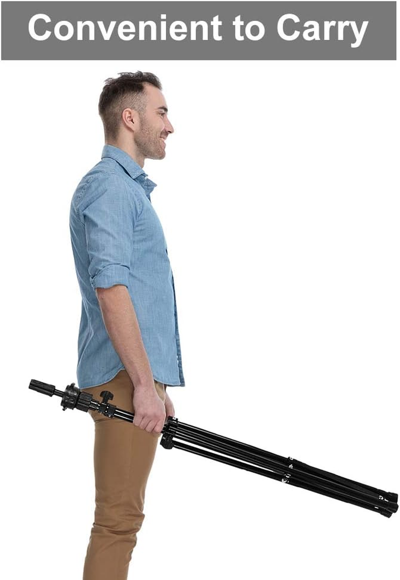 Wig Stand Tripod, Adjustable Foldable Mannequin Head Stand Heavy Duty Head Tripod Holder for Hair Salon Cosmetogy Hairdressing Training Practice image number 4