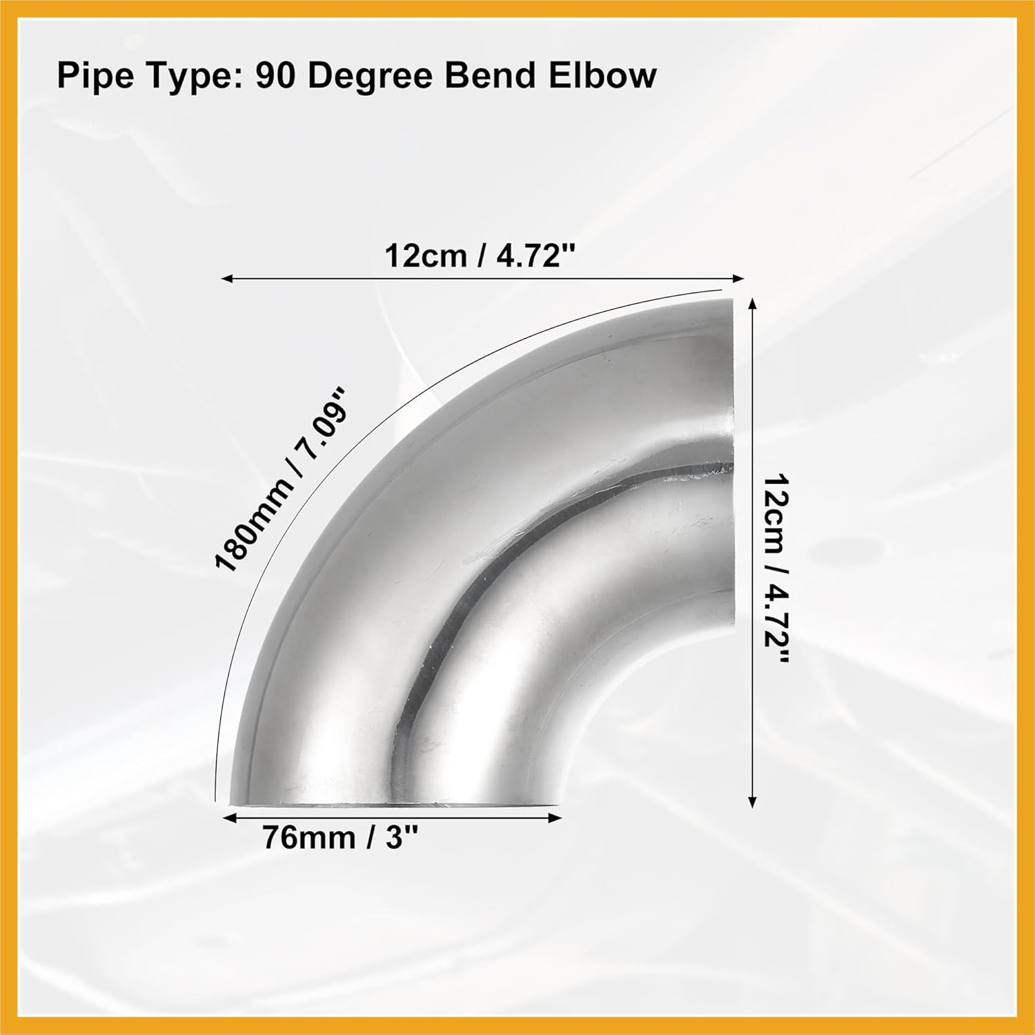 4 Pcs OD 3 Inch 90 Degree 1.2Mm Thickness Mandrel Bend Elbow SS304 Stainless Steel Bend Tube Exhaust Elbow Pipe for Car Modified Exhaust System image number 1