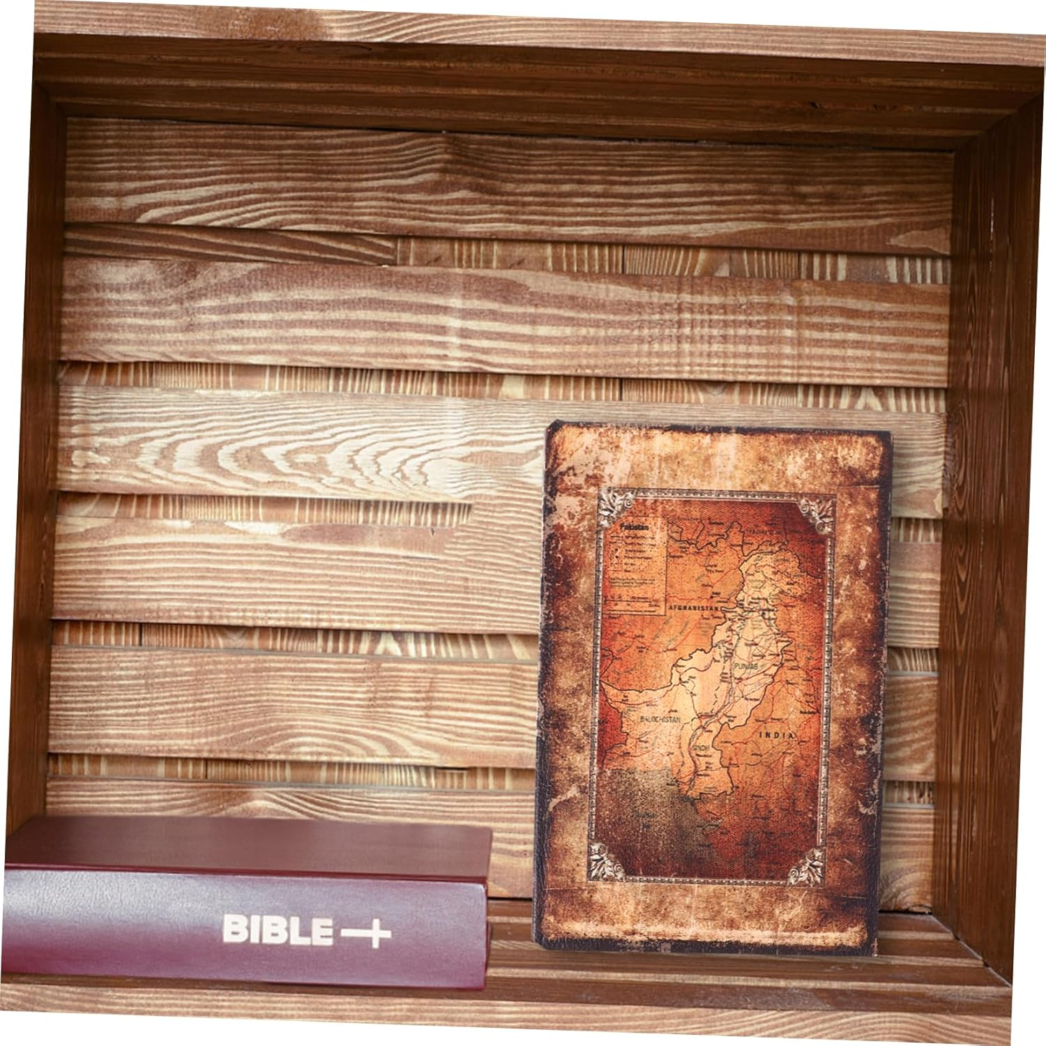 Vintage Book Shaped Box Bible Book Storage Box for Home Decoration as Prop