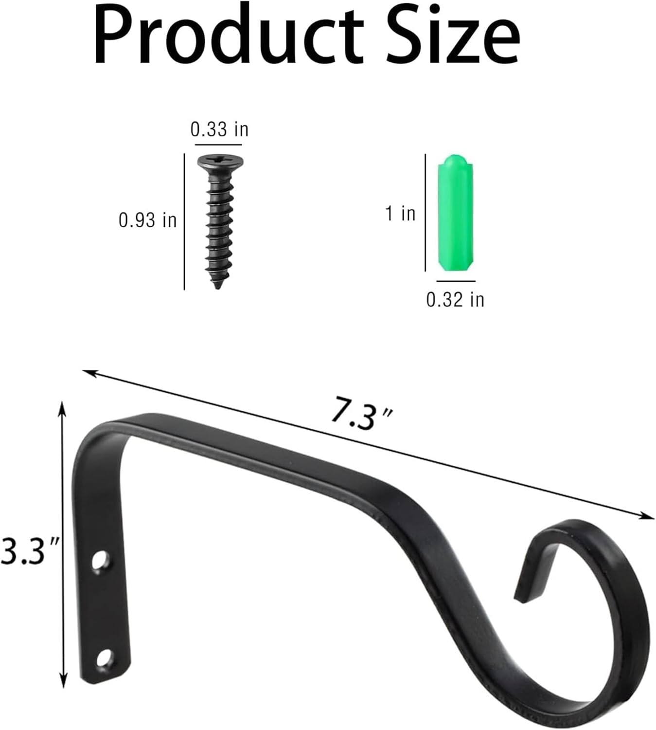 2-Pcs Iron Plant Hooks - Metal Ceiling Hangers for Indoor and Outdoor Use, Ideal for Hanging Plants, Lanterns, Bird Feeders, and Flower Baskets - Stylish Home Decor Solution image number 5