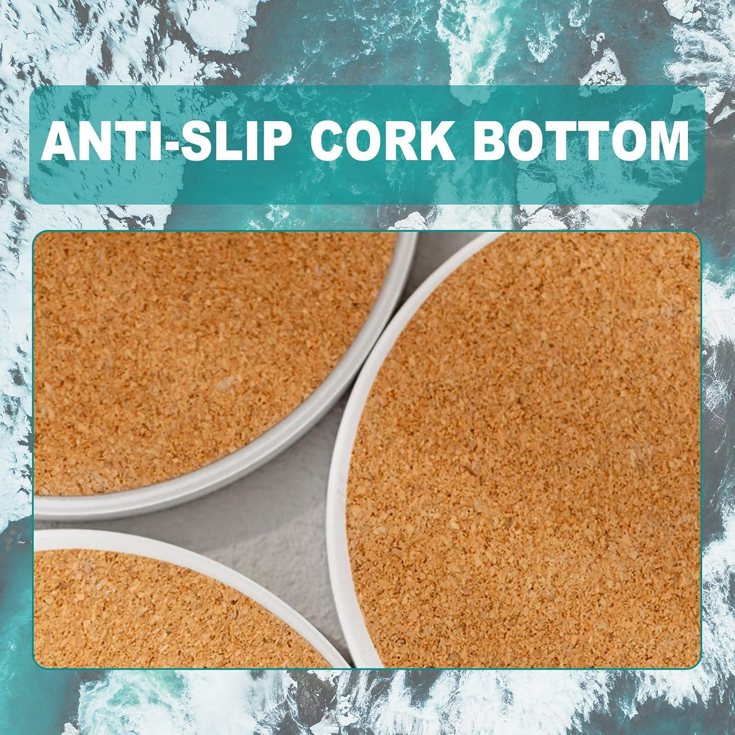 6 Pcs Blue Marble Ceramic Coasters with Holder - Ultra Absorbent Drink Coasters Set, 4Inch Non-Slip Cork Bottom round Table Coasters for Coffee Wine Bar, Decorative Metal Stand Storage image number 2