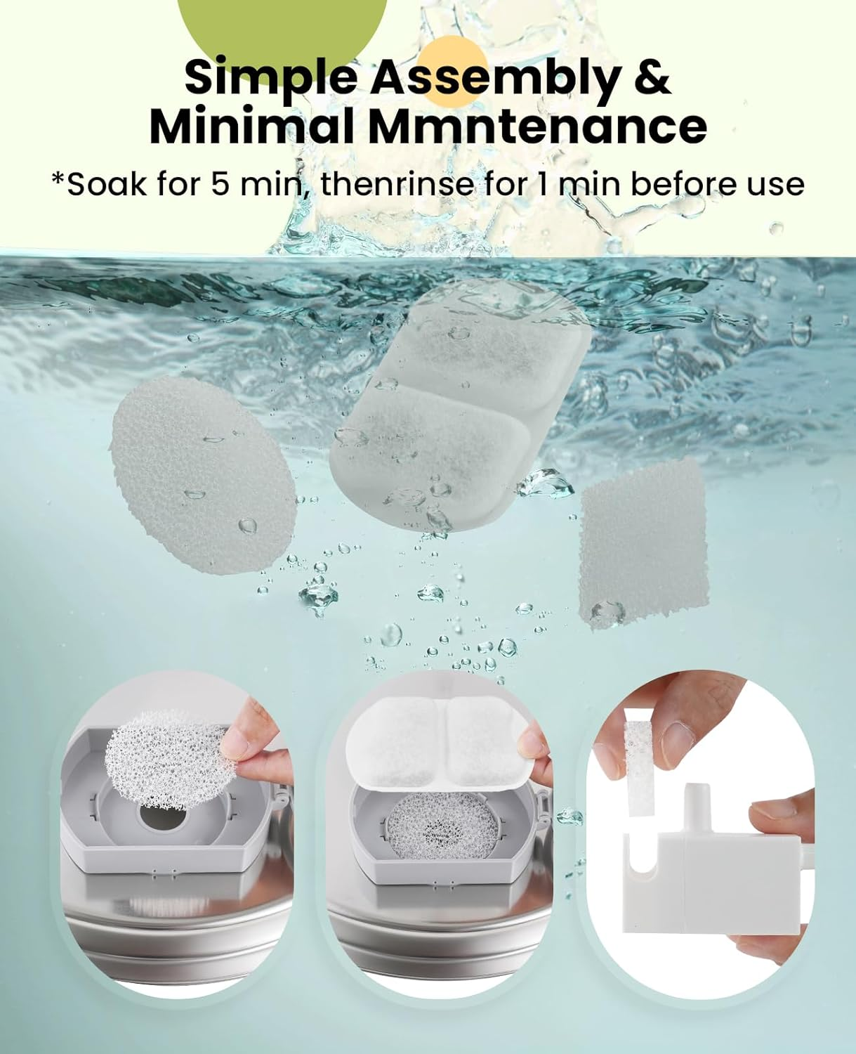 Oneisall Dog Water Fountain for Large Dogs, 7L/230Oz/1.8G Stainless Steel, Super Quiet with Triple Filtration, Great for Large Dogs, Cats and Multi-Pet Home (8 Set Filters for 7L Dog Fountain) image number 5