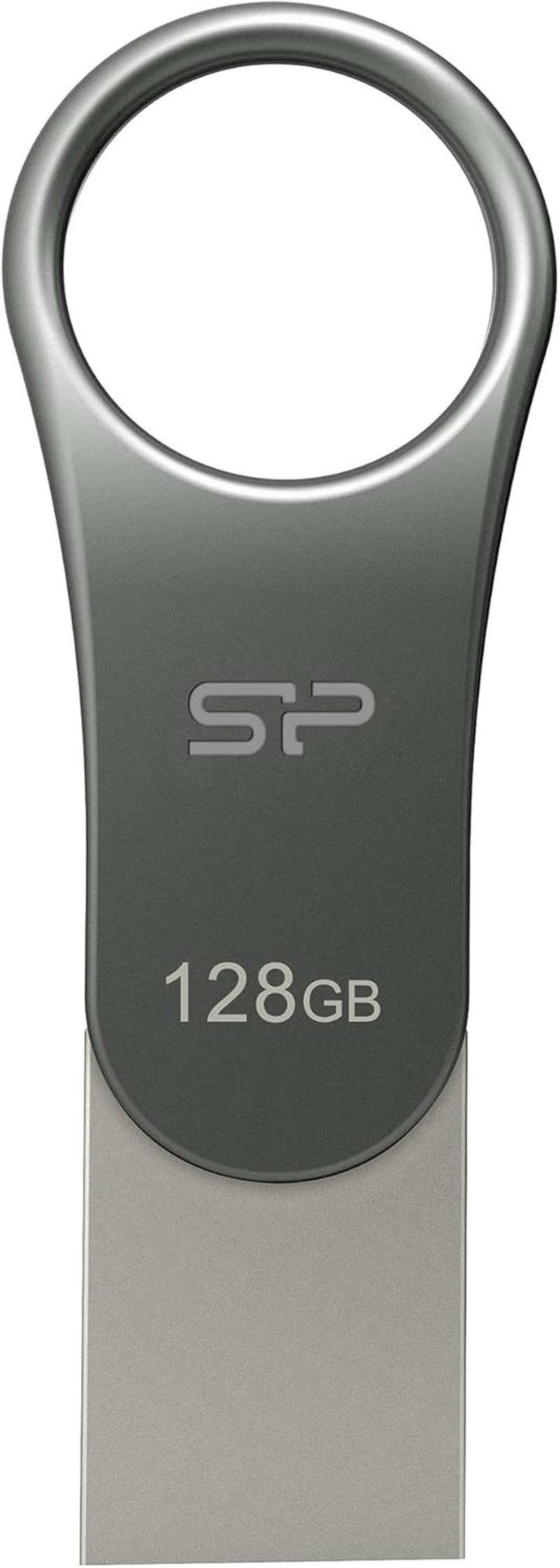 Silicon Power 64GB Dual USB-C USB-A OTG Flash Drive, USB 3.0 Type-C Type-A with Keychain Hole Key Ring Design, Metal Casing Dustproof Waterproof Thumb Drive Pen Drive Memory Stick, Mobile C80 Series image number 1