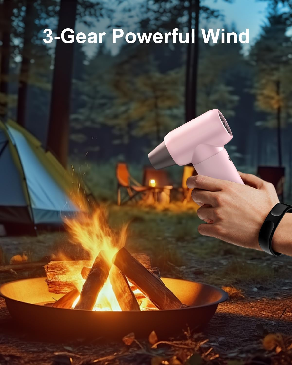 Compressed Air Duster,180000Rpm 3 Gear Jet Dryer Blower Electric Portable Air Duster Adjustable Rechargeable Cordless Jet Dry Blower Air Blower for Home and Car Air Bed Hair Dry image number 1