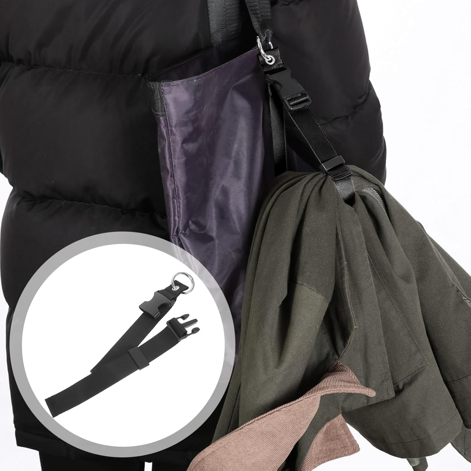 BESPORTBLE 4Pcs Adjustable Luggage Straps Suitcase Straps Secure Buckle Design Travel Supplies image number 5