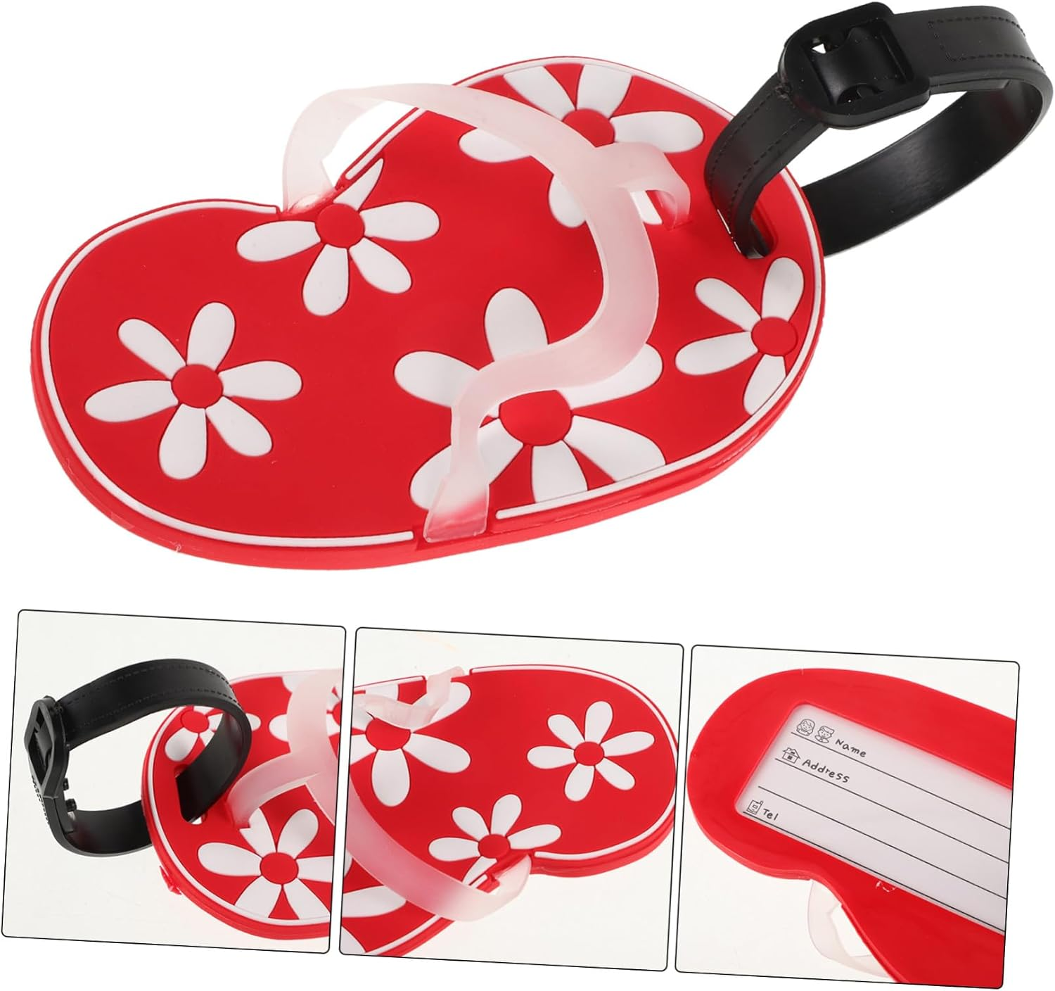 KOMBIUDA Reusable PVC Luggage Tag for Suitcases Compact Travel Identifier Label with Creative Cartoon Design Handbag and Checked Luggage Id Tag for Easy Identification image number 3