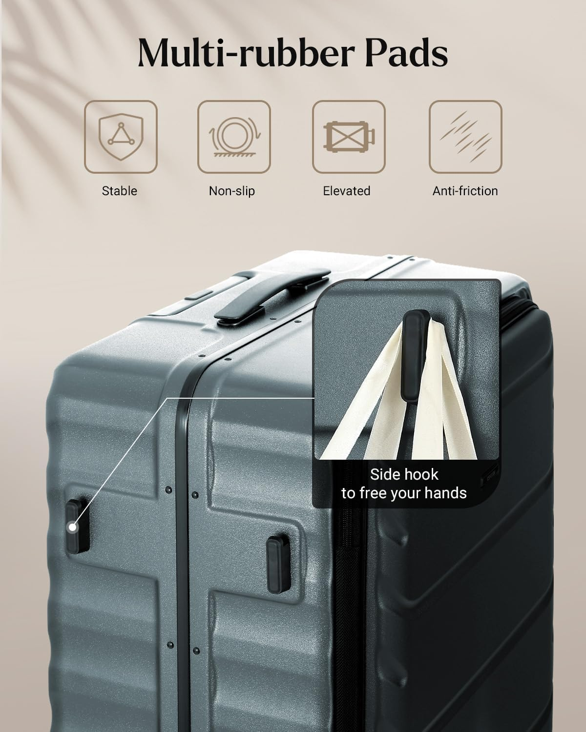 CENSIEN Checked Luggage, 28 Inch Luggage with Spinner Wheels, Large Suitcase with Lightweight PC Hard Shell, Aluminum Frame, Top Opening, YKK Zipper, TSA Lock (Dark Green, 1PC) image number 7