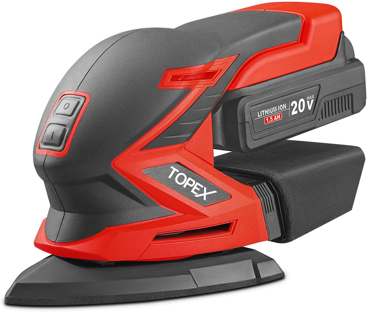 TOPEX 20V Cordless Detail Sander Electric Mouse Sander Handheld Sanding Machine Small Triangular Palm Sander for Home Decoration Furniture Finishing with Sandpaper & Dust Bag image number 6