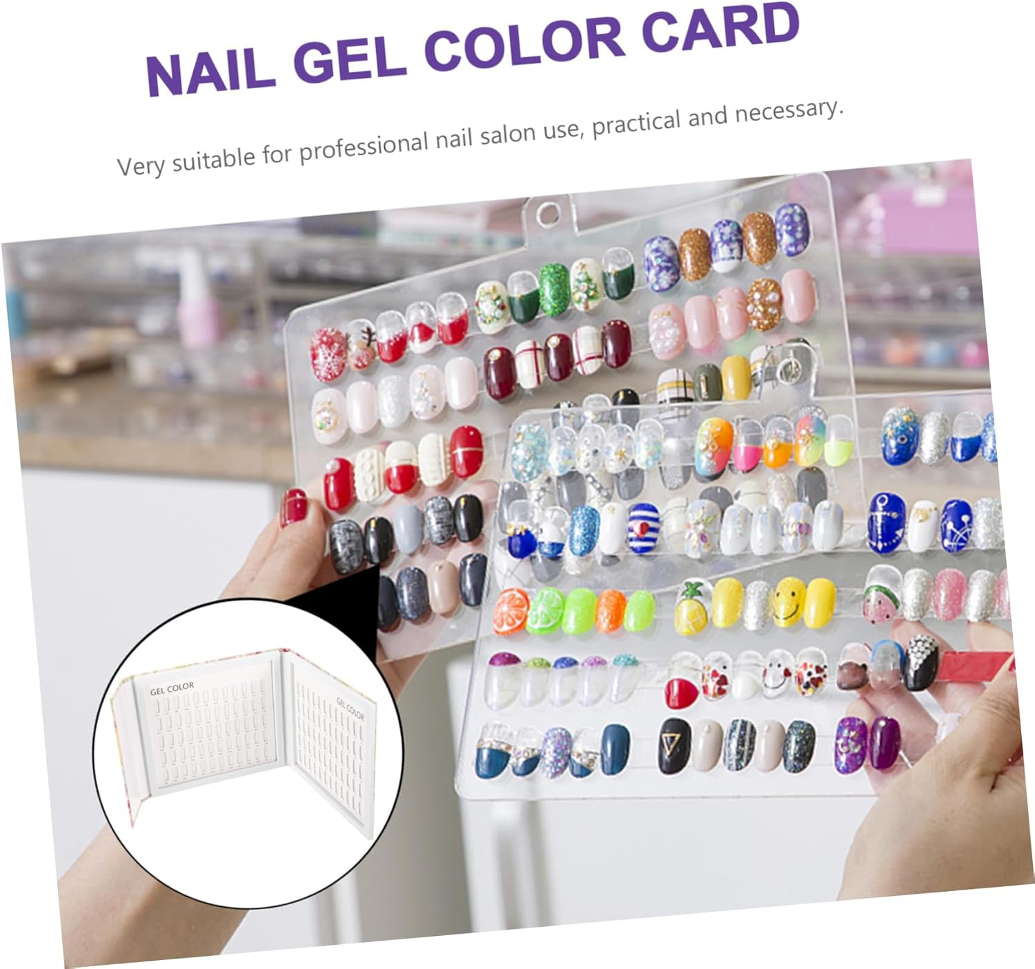 OATIPHO Nail Gel Sample Plate Nail Display Card Book 120-Color Manicure Color Chart Professional Use image number 1