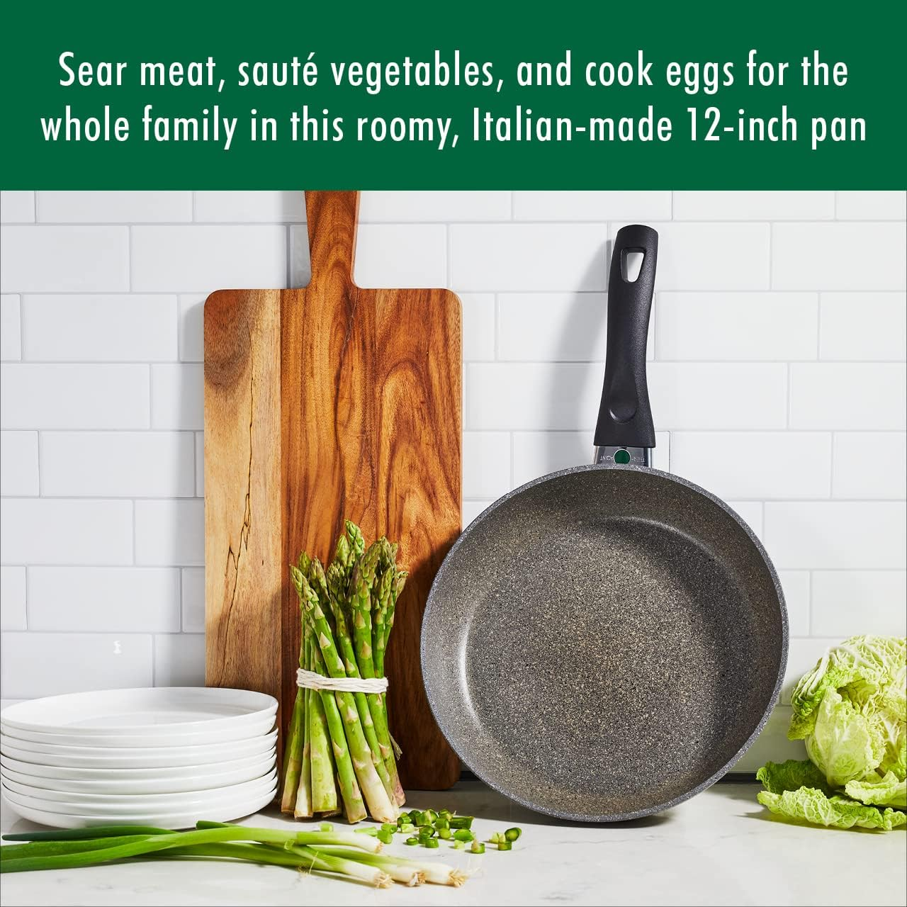 Ballarini Parma Forged Aluminum 12-Inch Nonstick Fry Pan, Made in Italy, Granite