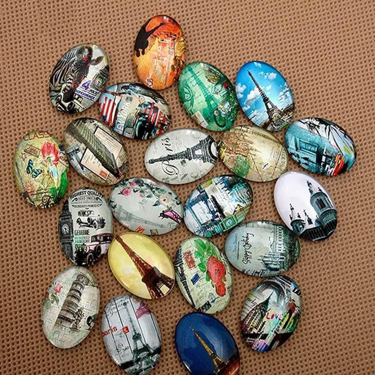 Dophee 10Pcs Oval Glass Cabochons, 40X30Mm Flat Back Clear Dome Tiles Cabochon, Dome Bead Cameo Cabochon Tile for DIY Craft Photo Pendants Rings Necklace Jewelry Making image number 1