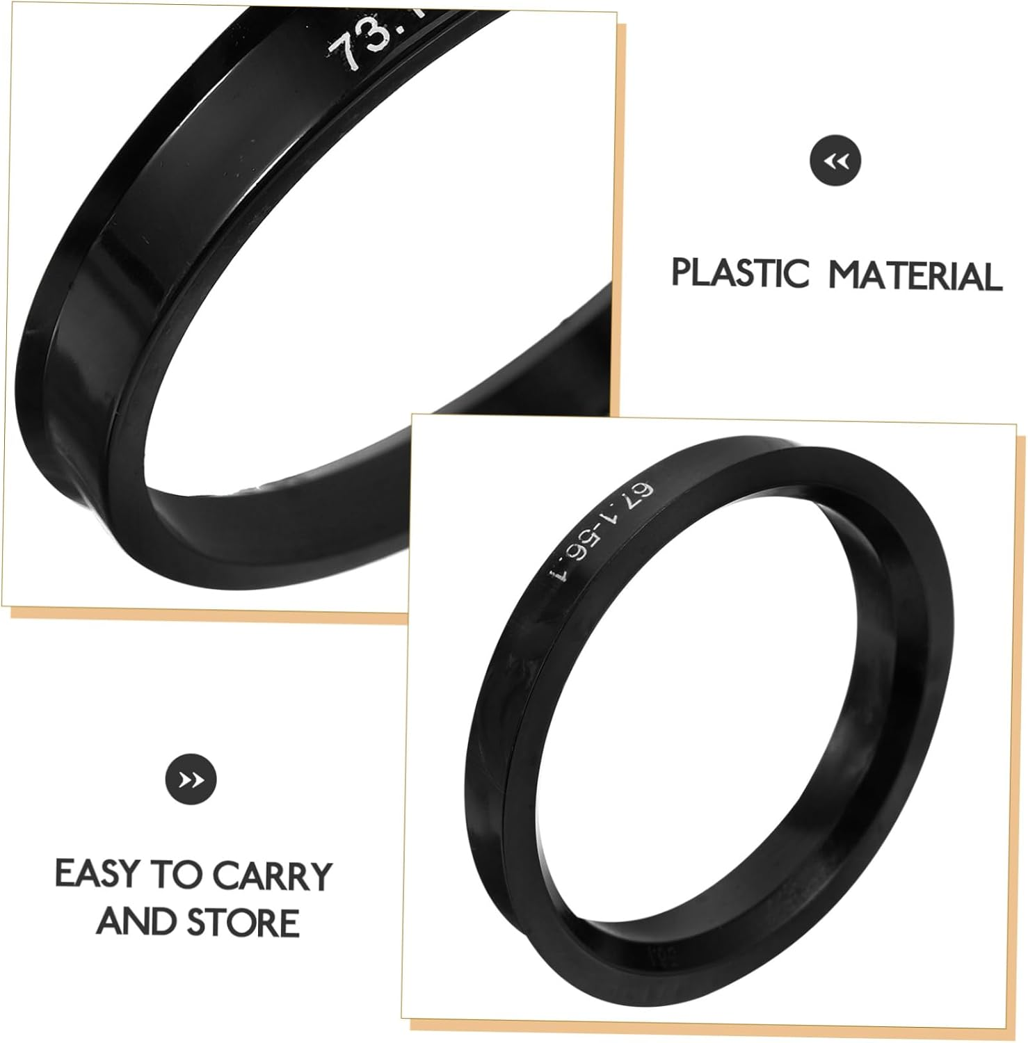 GANAZONO 4Pcs Car Wheel Hub Rings Hub Centric Rings 67.1-56.1Mm Plastic Center Bore Adapter for Automotive Wheel Accessories Car Exterior Decoration image number 3