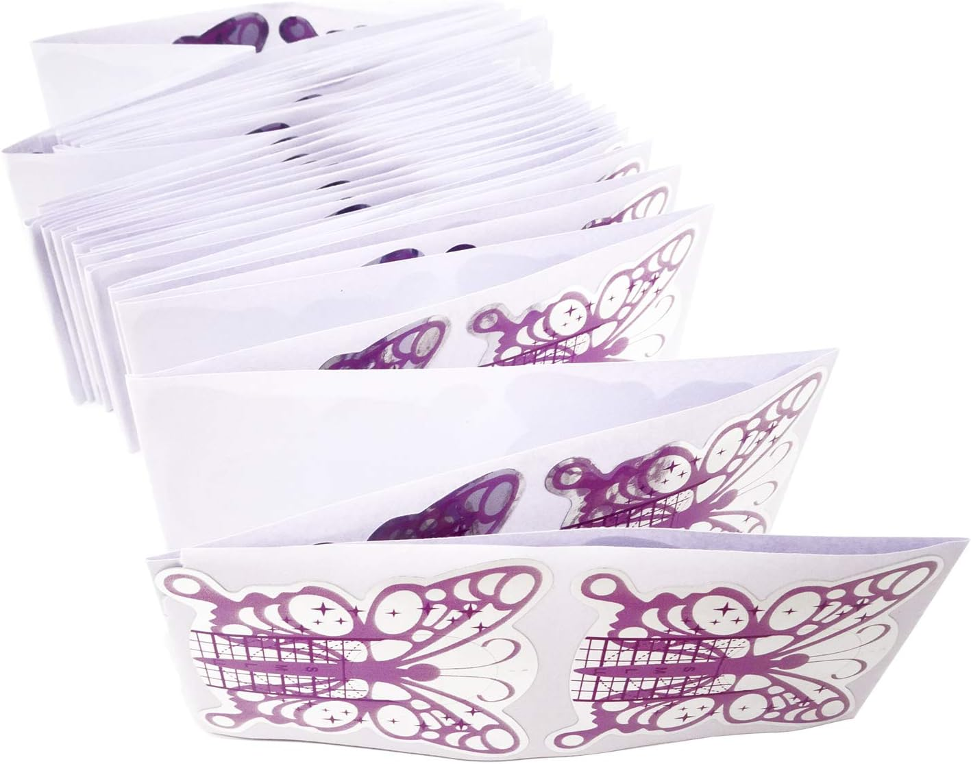 Honbay 100PCS Butterfly-Shaped Acrylic Nail/Uv GEL Nail Extension Tips Form Guide Stickers image number 2
