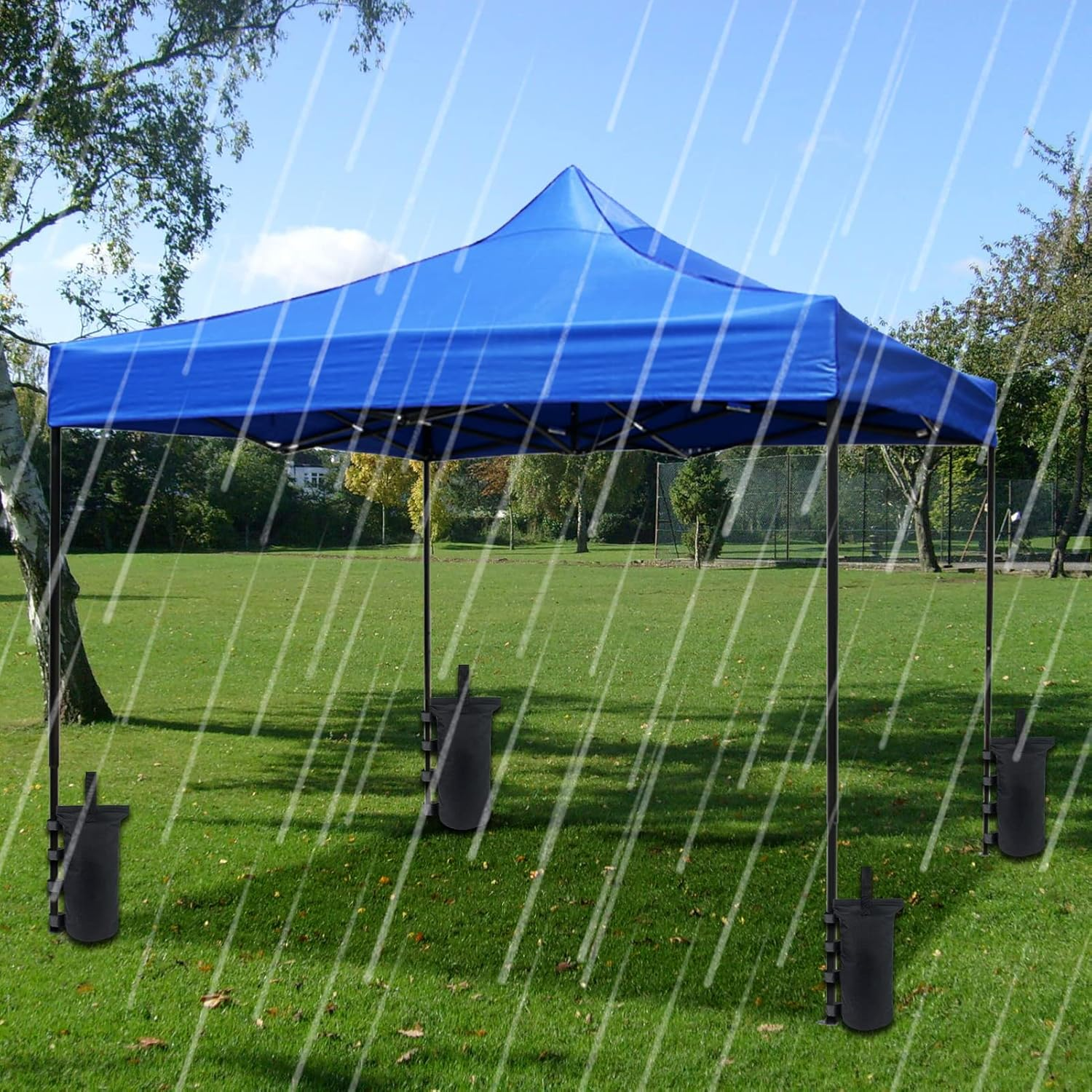 Joramoy Heavy Duty Canopy Weight Bags (150LBS) for Pop up Canopy Tent, Set of 4, Black (Without Sand) image number 4