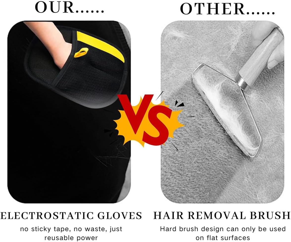 Magic Brush Pet Hair, Reusable Electrostatic Pet Hair Remover Glove,The Magic Brush Pet Hair Remover, Anti-Static, Suitable for Dogs & Cats, Sofas, Car Seat (2 Pcs) image number 4