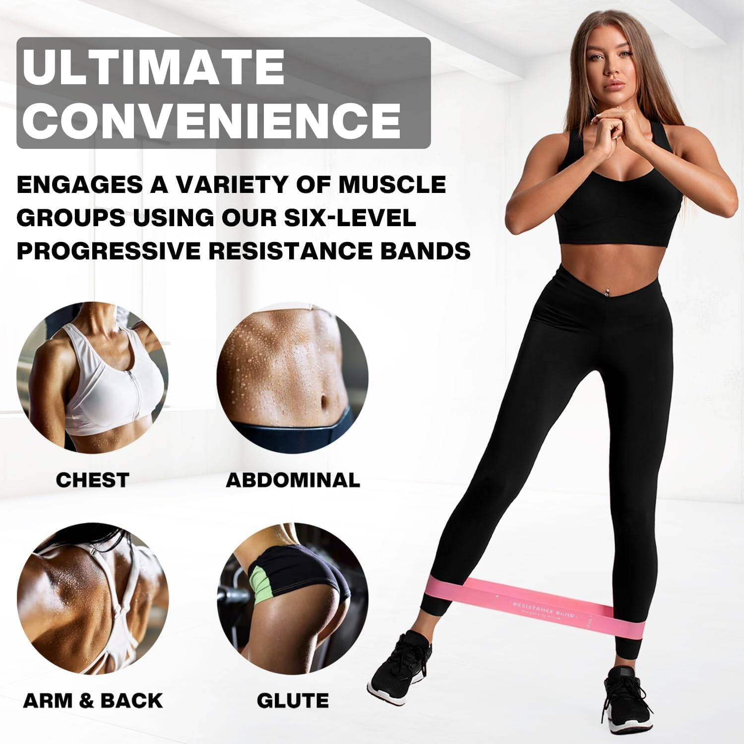 Meteor 6Pcs Resistance Bands Set with Carry Bag &ndash; Elastic Bands, Exercise Bands for Home Gym Workouts, Office Relaxation, Physical Therapy, and Mobility Improvement