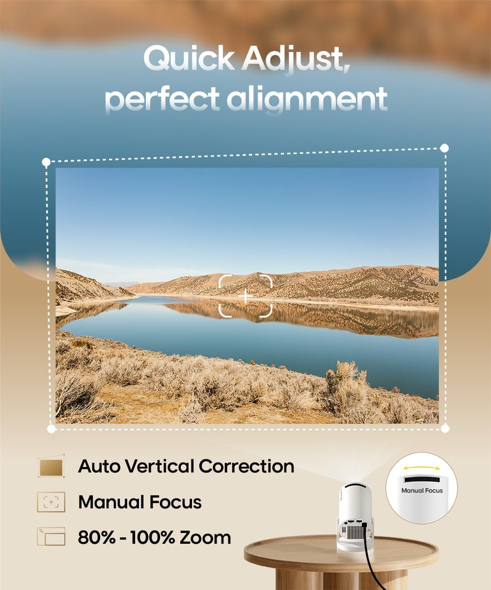 Magcubic 2025 Upgraded HY300PRO Mini Projector with Wifi and Bluetooth, Portable Projector 4K Support, Auto Keystone, 180 Degree Rotation, Smart Proyector for Home Outdoor Android 11 image number 3