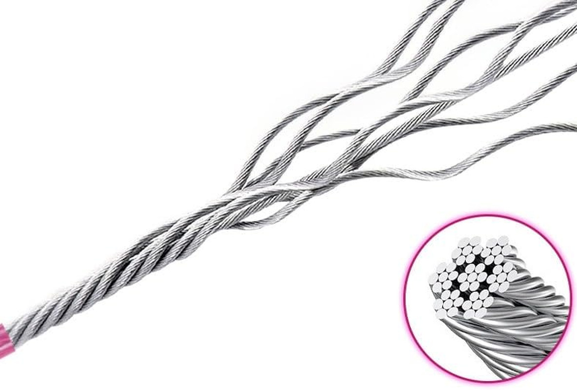 Chew Proof Dog Leash Set,Duty Tie Out Cable with Detachable Short Leash for Medium and Large Dogs, Suitable for Training Teething Puppies, Waterproof Coated Wire Rope (Black, One Size（120Cm*5Mm）) image number 3