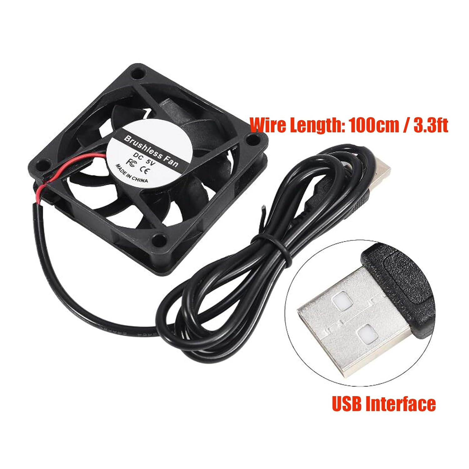 DIANN 2Pcs 6015 Fan 5V 60X60X15Mm Brushless Computer CPU Heat Sink Cooling Cooler Fan 60Mm X 15Mm USB Fan for DIY PC Case Fan image number 3