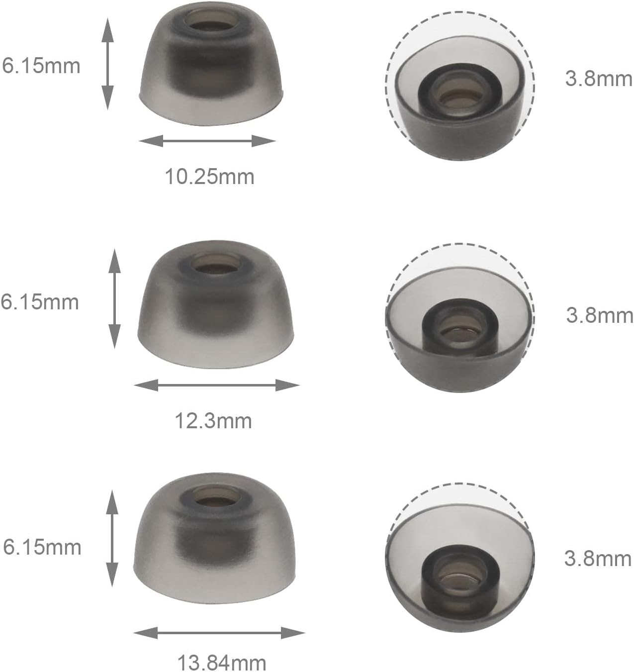 Emsea 6 Pairs of Silicone Ear Buds Tips Replacement In-Ear Ear Sleeves Compatible with Jabra Elite 75T/ 65T/ Active/Sport Evolve Wireless Headphones S M L image number 5