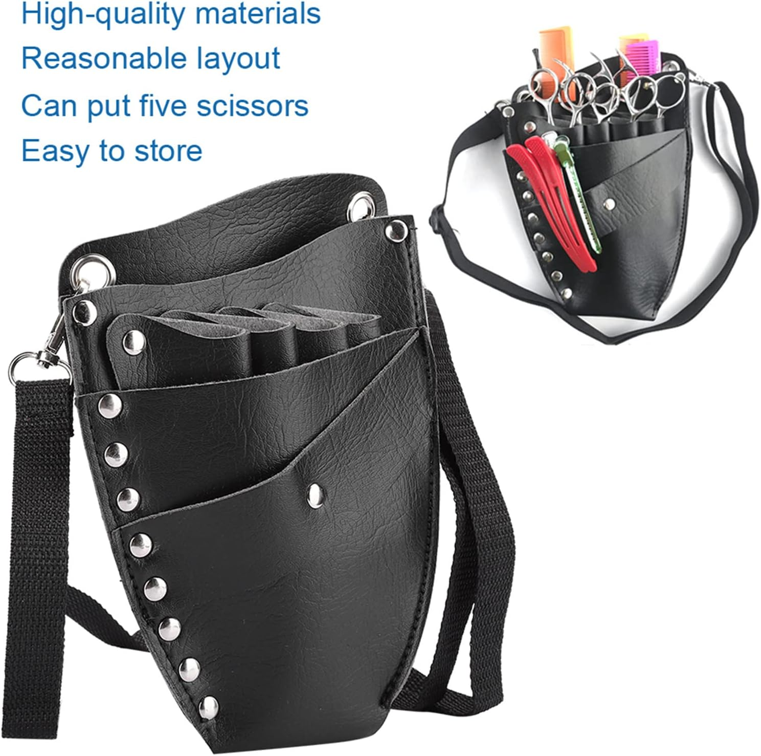 Kooingtech Hairdressing Tool Bag, Hairdresser Tool Bag, Scissor Bag, Hairdressing Salon, Scissors, Hair Clip, Comb Storage image number 3