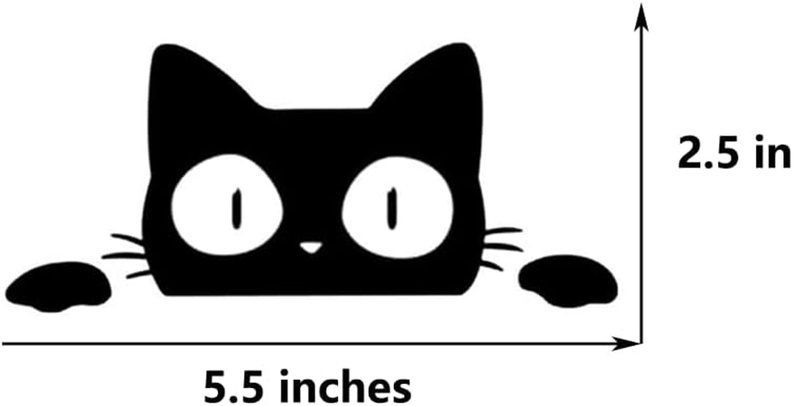 Reflective Reflective Car Sticker Cartoon Cat，Funny Black Cat Stickers,Cat Decal,Car Decal, Window Sticker, Suitable for Cars, Trucks, Laptops, Etc (Black)
