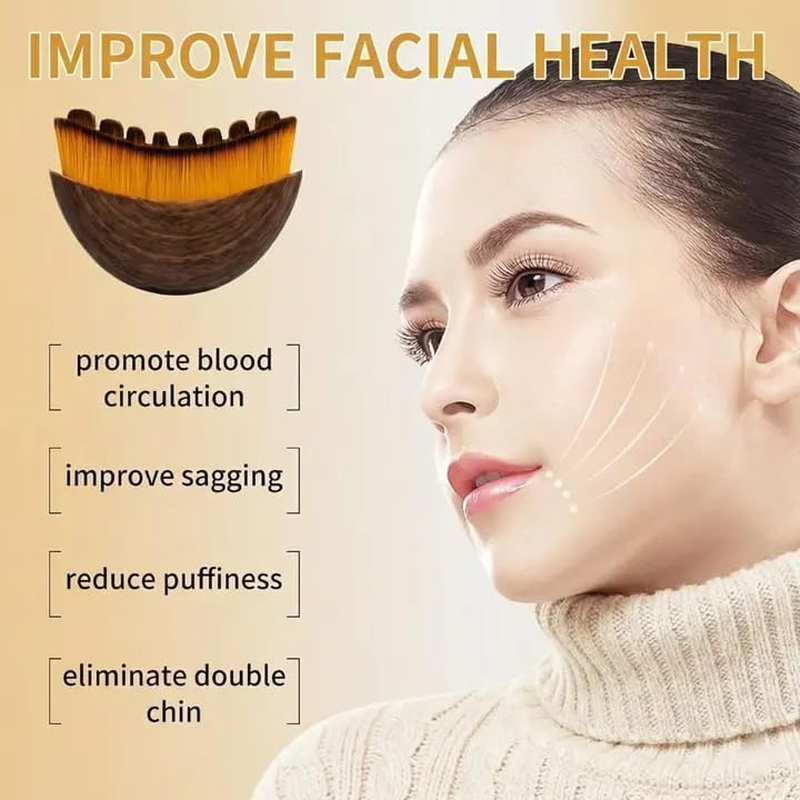 Lymphatic Drainage Brush, Dry Brushing Face Brush, Lymphatic Contour Face Brush for Puffiness Reduction, Jawline Sculpting, Chin Contour, Facial Massager with Ergonomic Design (2PCS) - 2Pcs image number 4