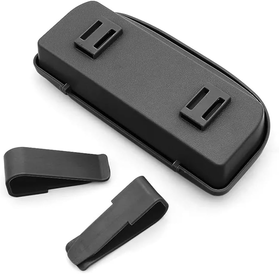 AIMALL Multi-Function Car Visor Glasses Case, Safety Glasses Storage Box with Magnetic Closure, Durable Sunglass Holder for Most Vehicles, 6.69X3.15X1.54 Inch - Black image number 2