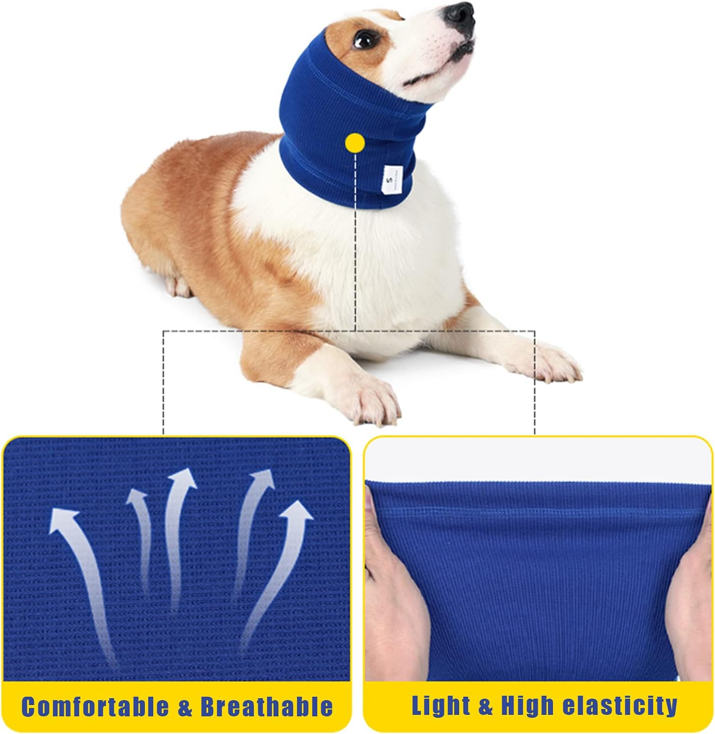 Nanaki Dog Calming Hoodie Quiet Head Cover Sleeves - Ear Covers Hood for Noise Bath, the Grooming and Force Drying Head Protection for Anxiety Relief and Calming Dog Neck and Ear Warmer image number 4